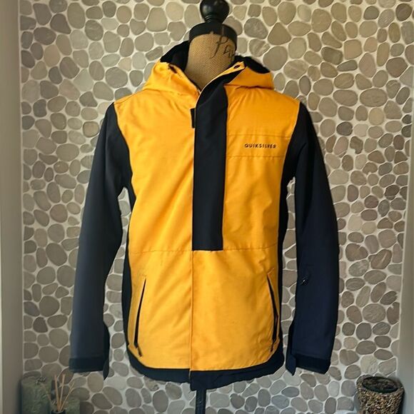 Boys quicksilver, dry flight, yellow and black ski jacket – size 10 - Picture 1 of 10